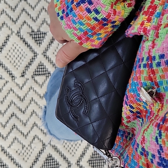 Chanel Black Cambon Ligne Sparkle WOC - Picture 2 of 11